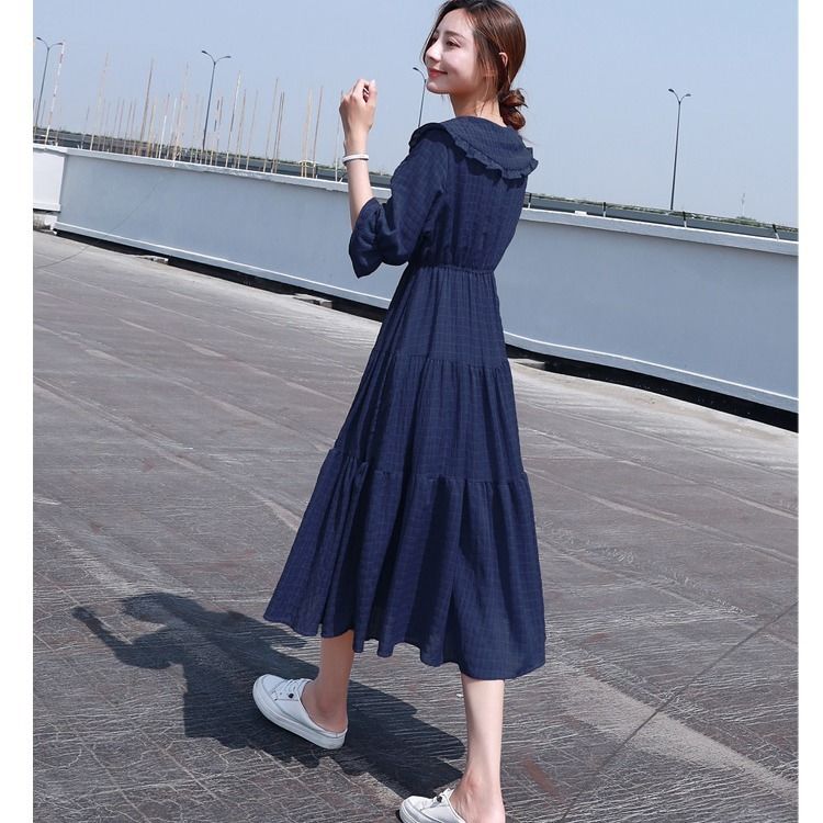 French Vintage Floral Midi Dress - Robe Midi légère en mousseline de