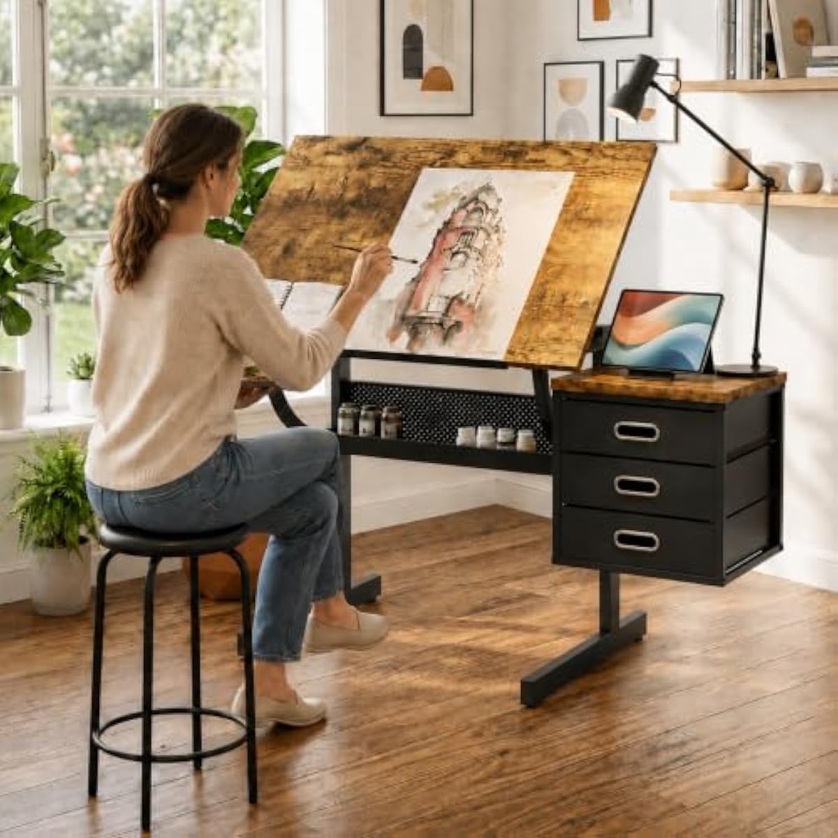 Tops - Bureau de dessin réglable avec fonction