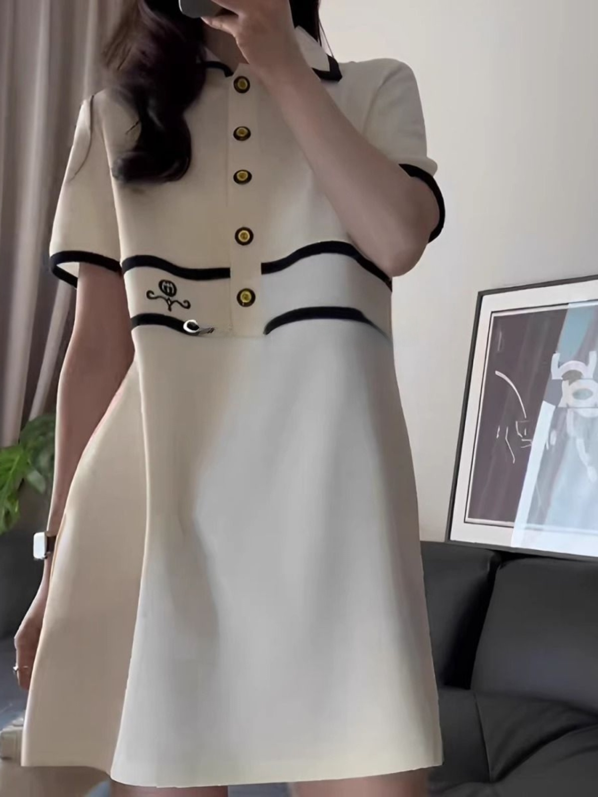 Korean Style A Line Shirt Dress - Robe chemise grande taille pour femme,