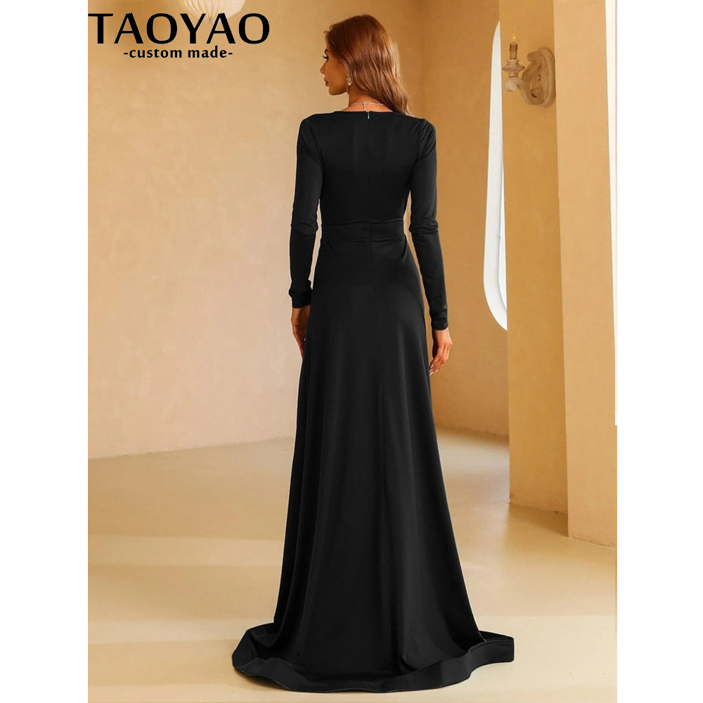 TaoYao-Robe de Soirée Personna - Elegant Satin Evening Gown Split avis et prix