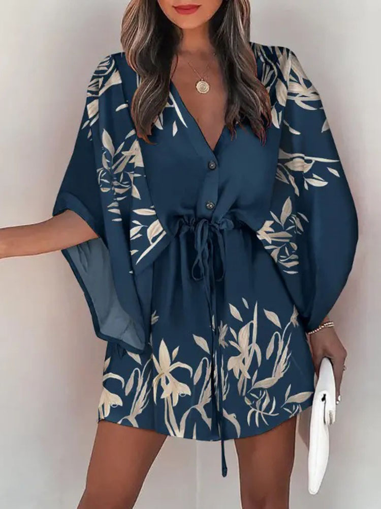 Robe d'été décontractée pour f - French Vintage Floral Midi Dress avis et prix